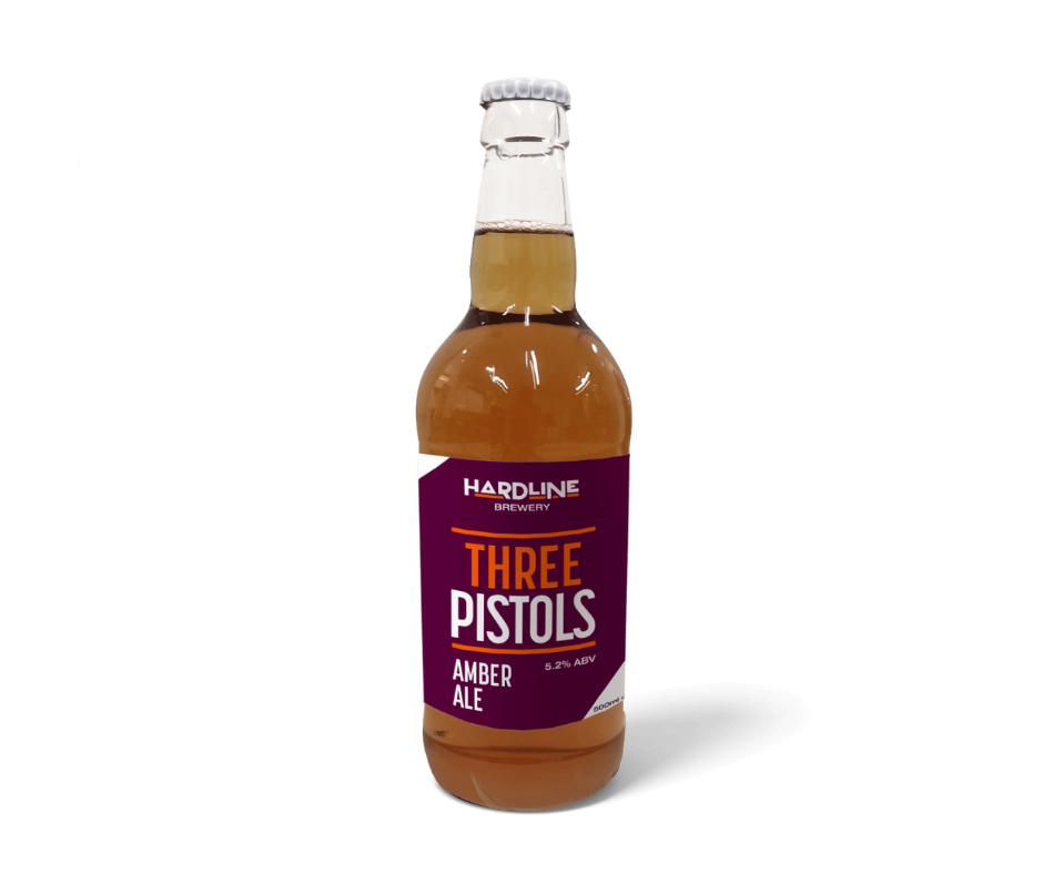 Hardline brewery three pistols amber ale 500ml