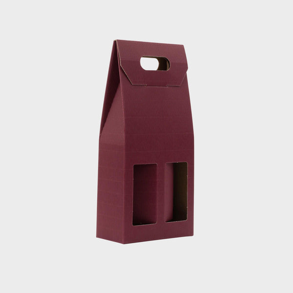 2 bottle fluted hamper box with window